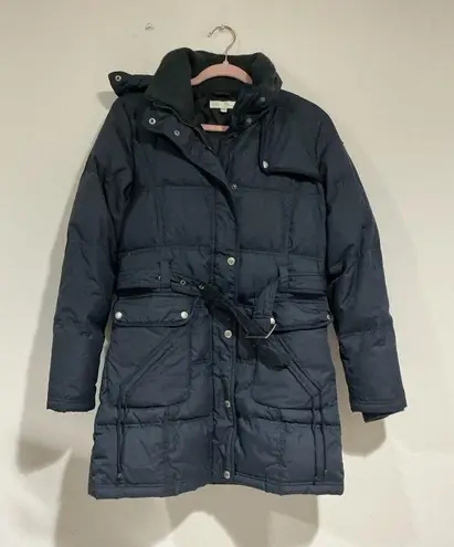 Womans Etam Woman Blue Small Knee Length Zip Front Hood Puffy Coat