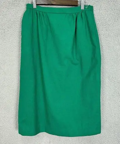 Pendleton Vintage  pencil skirt  12 green wool pockets retro glam twee preppy