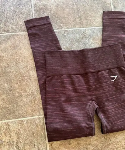 Gymshark New  Adapt Marl Seamless Leggings Size Small Archive Brown/Cherry Brown