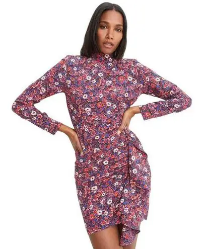 Veronica Beard Colorful Louella Floral Stretch Silk-Satin Minidress Women’s 4