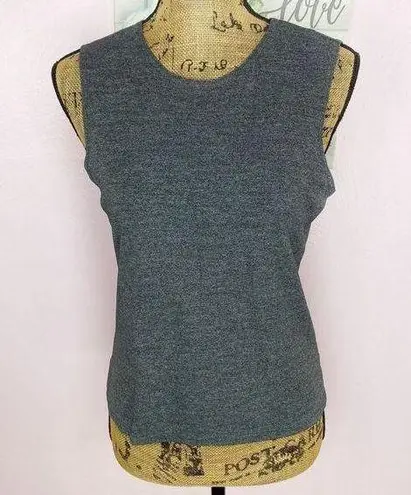 New York & Co. Sleeveless Popover Stretch Shirt Charcoal Gray Small Tank Top