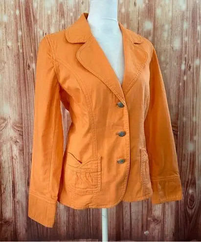 Denim & Co  Orange Stretch Denim Blazer