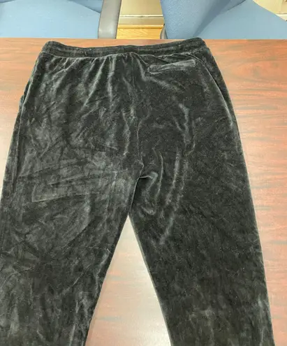 Calvin Klein Black Velvet Sweatpants with Pockets