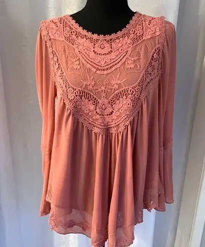 indigo. THREAD COMPANY Lace Blouse Sz: S