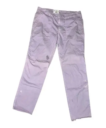 Nili Lotan women’s Jenna lilac Purple Cropped corduroy Military Pants size 6