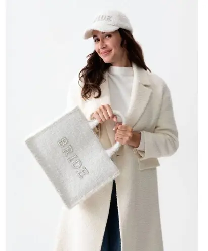 Shiraleah Hitched Collection Wedding Day Pearl Embellished "BRIDE" Boucle Tote