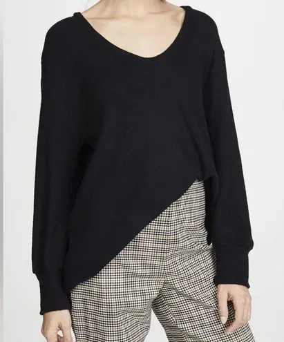 Enza Costa Oversized Slouchy Ribbed Long Sleeve Lounge Sweater Large Gray Blue