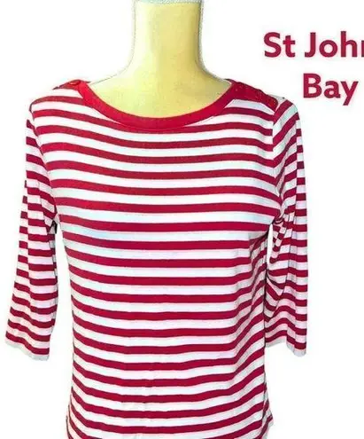 st. john's bay St. John’s bay red and white striped top