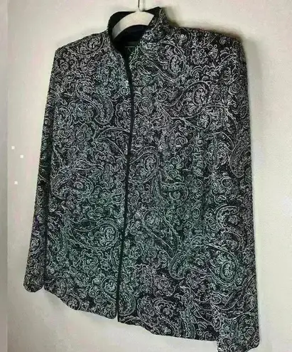 Alex Evenings | Black Embellished Zip Front Formal Jacket Women’s Size Medium