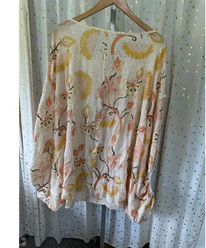 Florabella Floral Shimmer Mini Sequins Embroidered Oversize Kaftan Mini Dress OS Size undefined