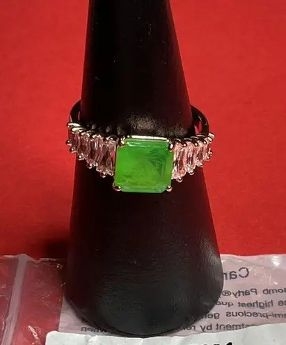 Bomb Party RBP7884 “Feeling Free” Peridot/Quartz on Rose Gold Size 11 Ring NWT Green