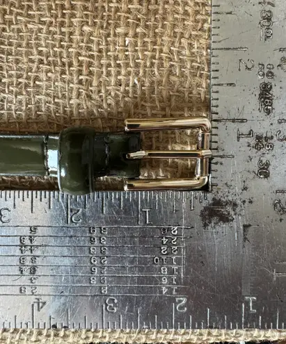 Green Patent Leather Skinny Dress Belt S/M 30