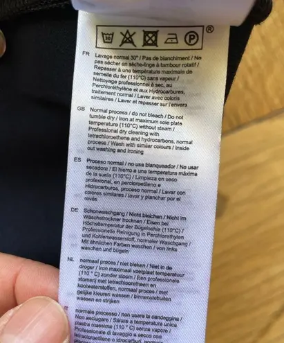 Maje NWT blue slim joggers w/ black contrast piping and chrome buttons Sz 38