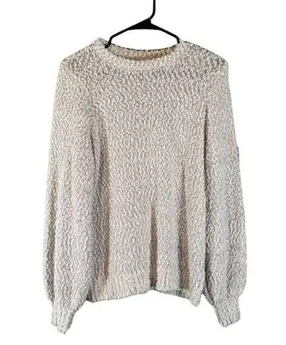 Nine West  Lavender & White Popcorn Textured Long Sleeve Knit Sweater Women Sz M