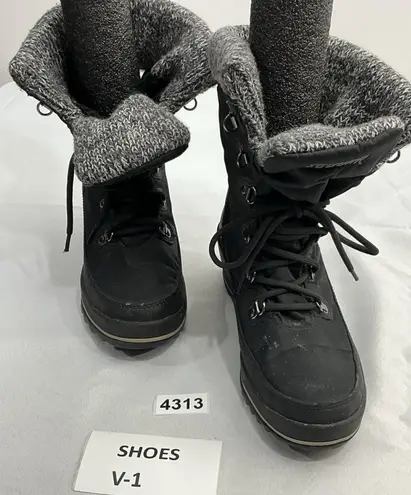 Womans Cougar Layne Snow Boots 8 M Black Lace Up Lined Waterproof