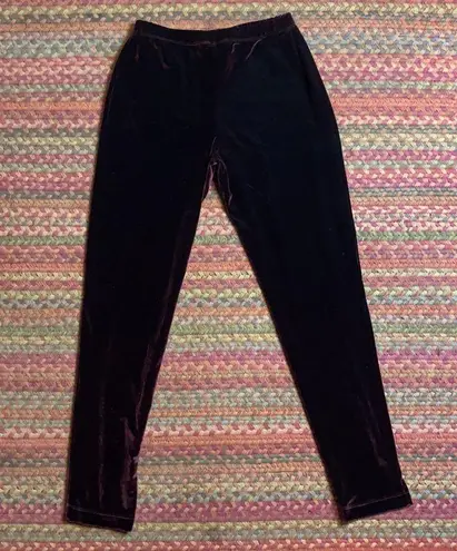 VINTAGE DARK WINE RED VELVET LEGGINGS