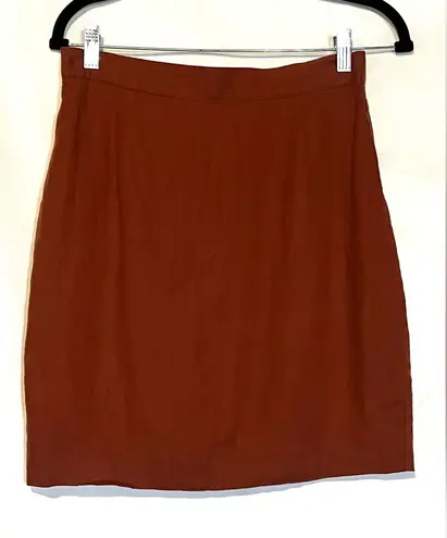United Colors Of Benetton 100% Linen Skirt Rust IT 46 (US 10) EUC