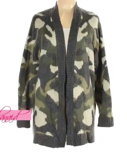 Universal Threads Universal Thread Distressed Camo Cardigan Oversized Olive Camouflage Sweater XS