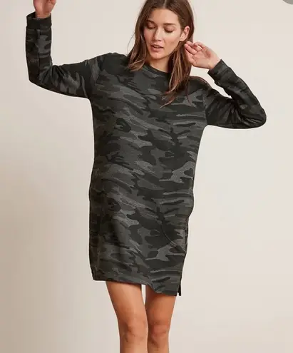Velvet by Graham & Spencer Camo Print Long Sleeve Fleece Dress Women's Small Gray