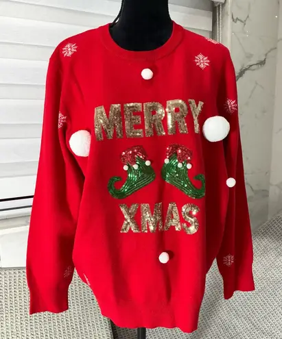 NICE❤️CHRISTMAS sweater 🎄🎄🎄 Red Size XL