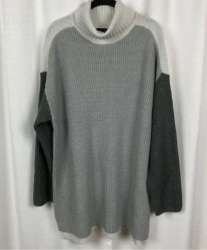 Lane Bryant  Gray Colorblock Turtleneck Long Sleeve Sweater Sz.18/20 NWT