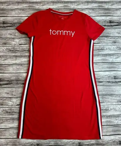 Tommy Hilfiger  Womens Pullover Tee Shirt Dress S SM Small Red White Blue Classic