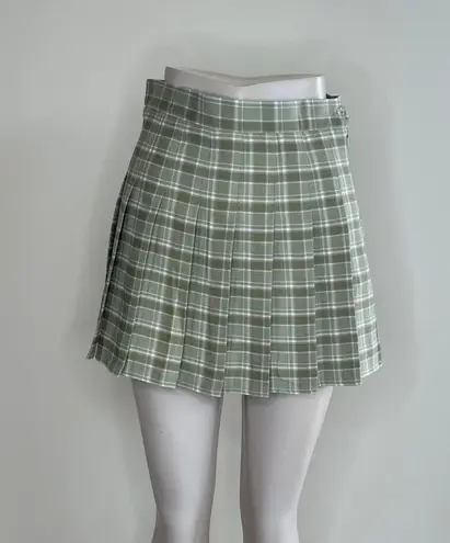 Comfy And Ready Plaid Skorts In Mint Green Size Large