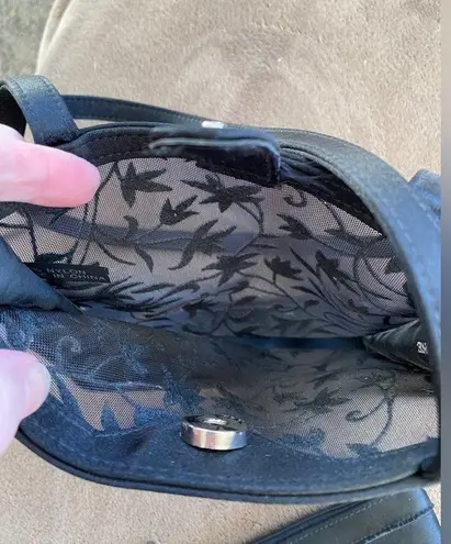 Black Velvet Burnout Evening Bag with Satin Insert