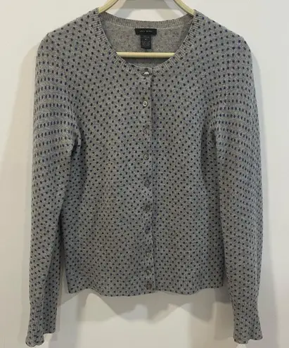 Only Mine 100% Cashmere polka dot cardigan• Size Medium Gray