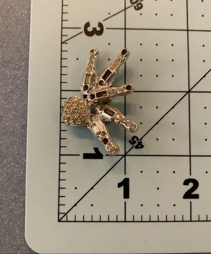 🎳Vintage Silver Rhinestones Bowling Brooch/Pin // FLAWS! MISSING RHINESTONES