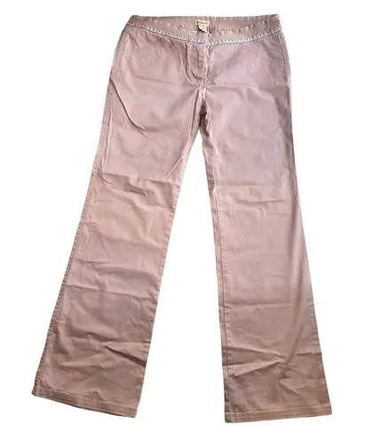 Elevenses Anthropologie Beige Mauve Wide Leg Pant Size 8 Sequin Trim - Image 1