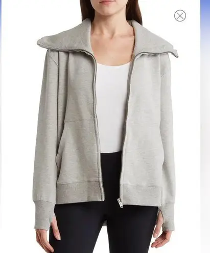 Free People Movement Zip Up Knit Jacket Gray