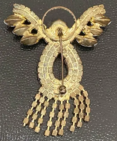 Vintage Sparkly Aurora Borealis AB Crystal Angel Fringe Gold