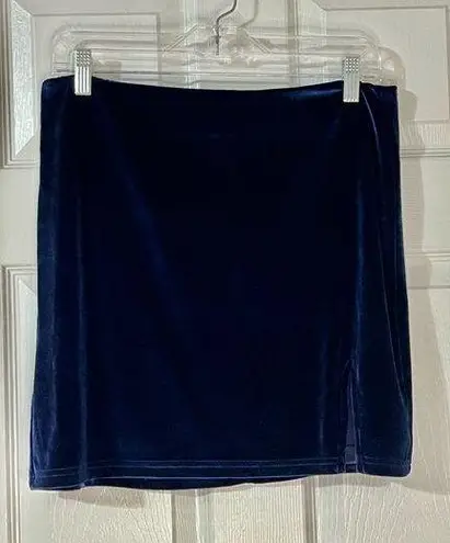 Pink Lily Royal blue Velvet velour mini skirt large