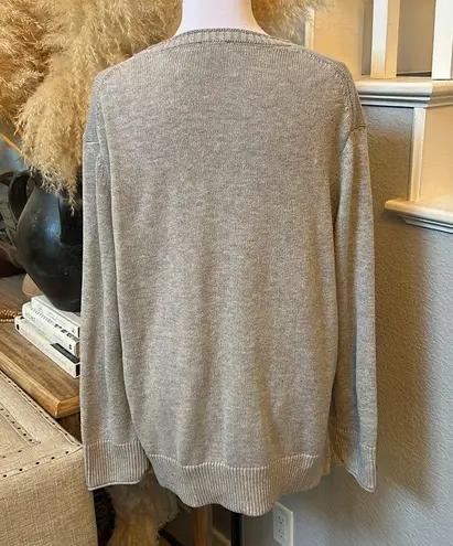 Ella Moss Women's Gray Cozy Knit Crew Neck Sweater Size Large