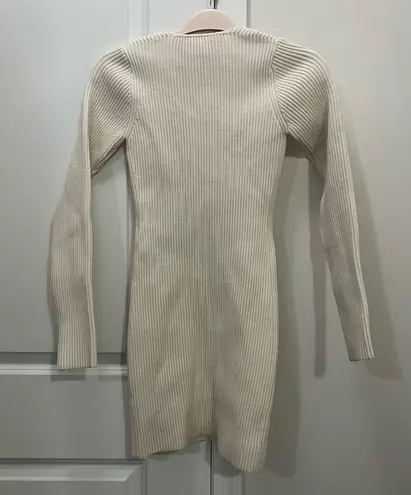Gauge81 White Wool Blend Mija Ribbed Mini Dress Size Large $660