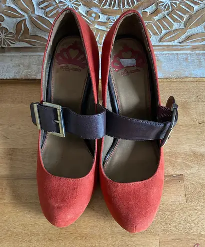 Fergalicious Retro Faux Suede Heels