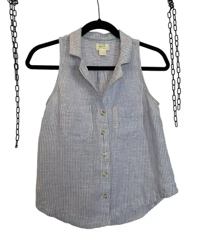 Maeve Anthropologie Pinstriped Sleeveless Top & Black Cap Sleeve Tunic S