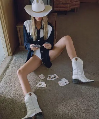 Lack of Color Ridge Cowboy in Ivory Small New Womens Western Beach festival