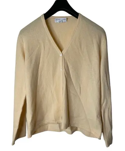 Brunello Cucinelli 100% cashmere cardigan sweater pale yellow women's size large
