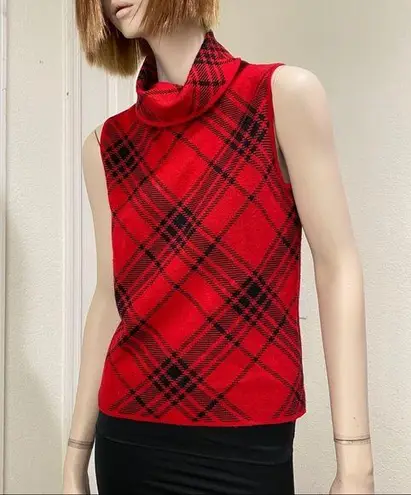 Pendleton Turtle Neck Red 100% Merino Wool Top