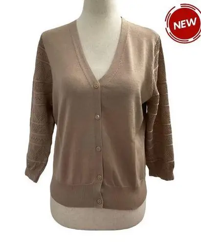 Grace Karin Brown 3/4 Sleeve Cardigan Women Size Medium NWT | 20-19