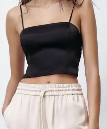 ZARA New  Black Crop Top