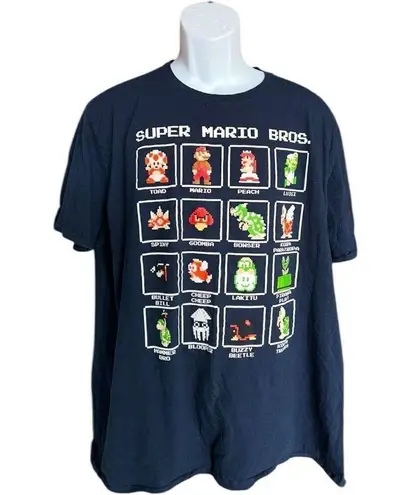 Unisex Pixel Super Mario Bros Throwback 90s Vintage Tee Shirt