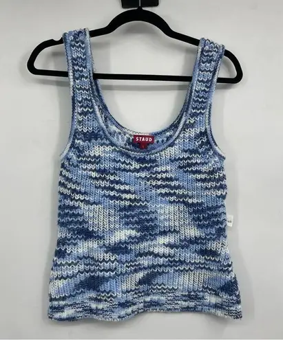 STAUD NWOT  Gardenia Space-Dyed Knit Tank in Blue