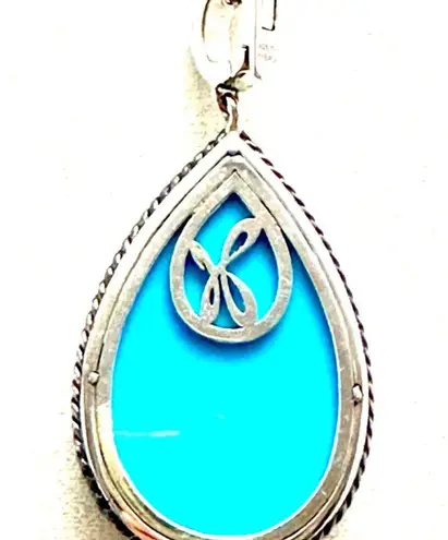 Hera Designer Sterling Silver 925 Turquoise Pendant and Adjustable Chain