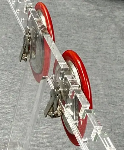 Vintage Shade of Red Round Disc Shape Clip