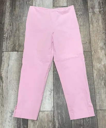 Leggiadro Bubblegum Pink Stretch Ankle Cropped Pants Classic Side Zip Size 12