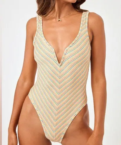 l*space NWT | L* Shimmer Stripe Coco One Piece Size Small