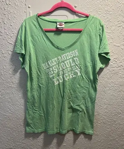 Harley Davidson You Should Be So Lucky Green V